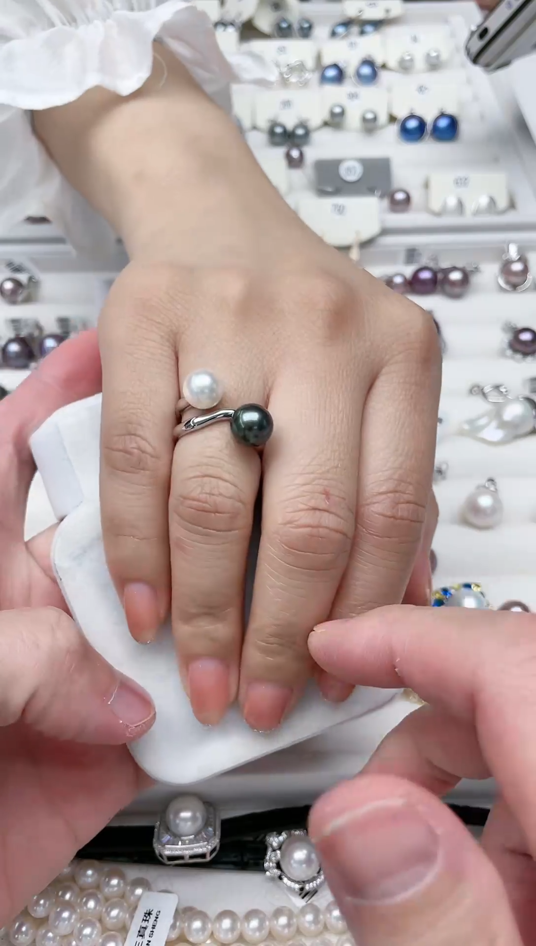 【闪购商品】海水珍珠戒圈银S925镶嵌戒指