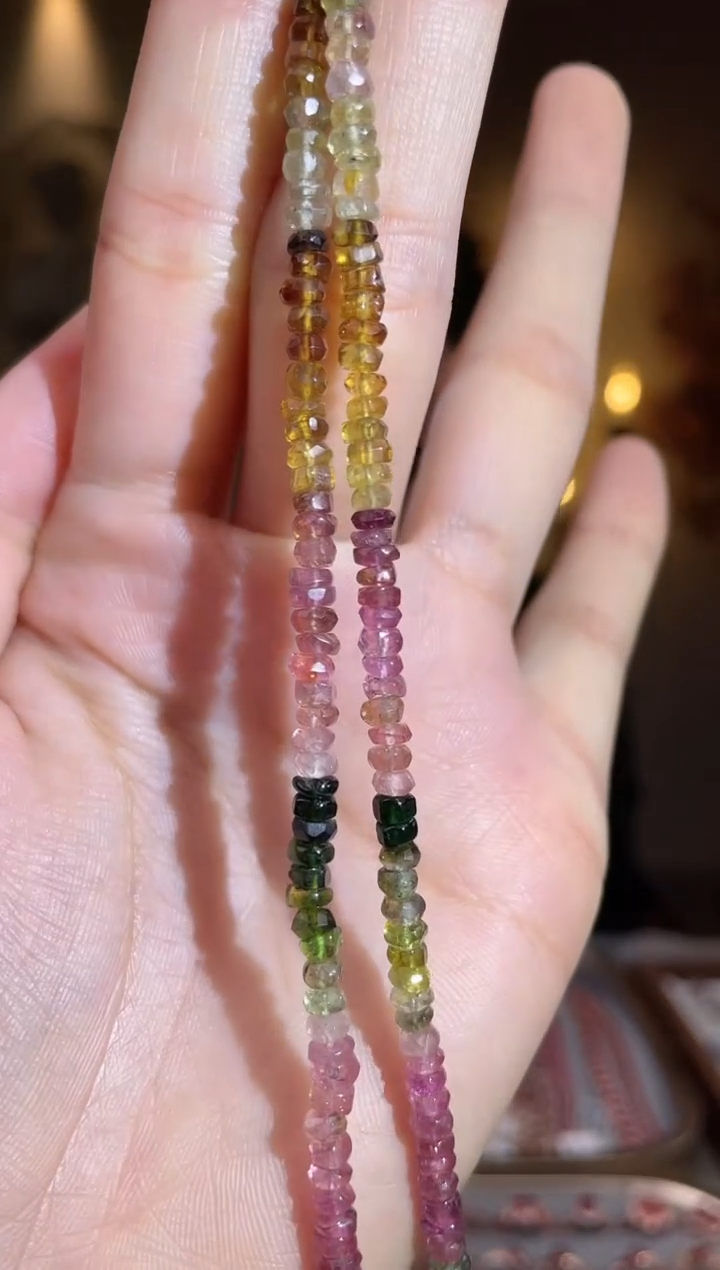 银S925镶嵌颈饰碧玺颈饰