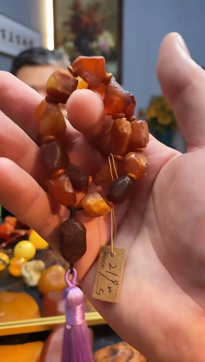 手链琥珀未镶嵌手持