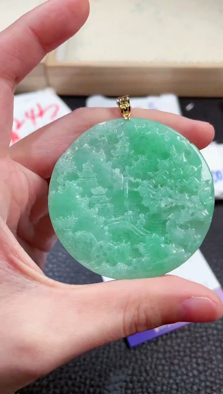 【闪购商品】翡翠颈饰18K金镶嵌00001278