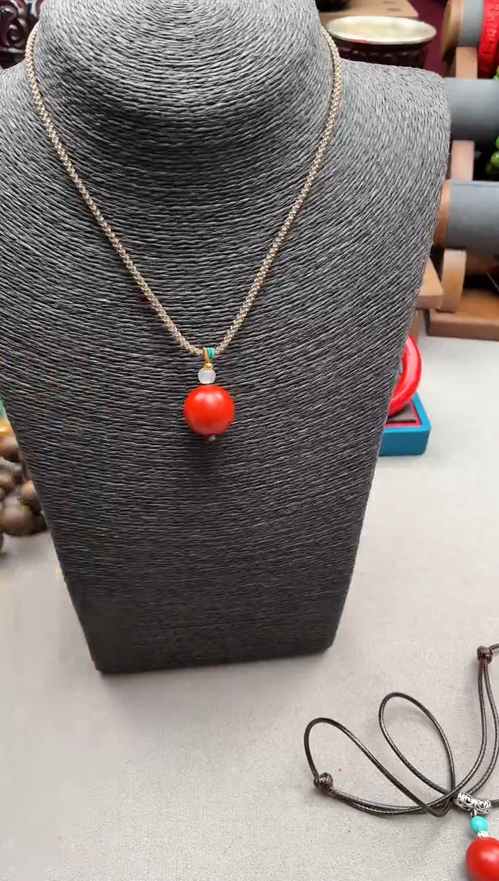 扬州漆器 1.8单珠项链