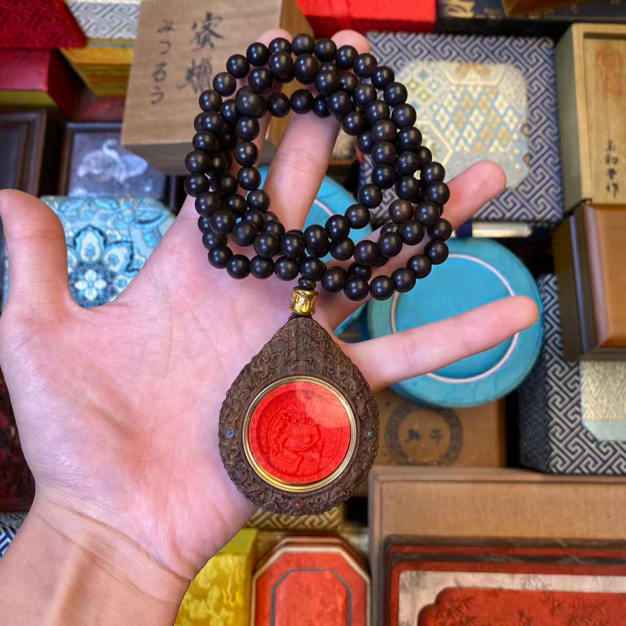 天然辰砂【闪购商品】-朱砂财神吊坠