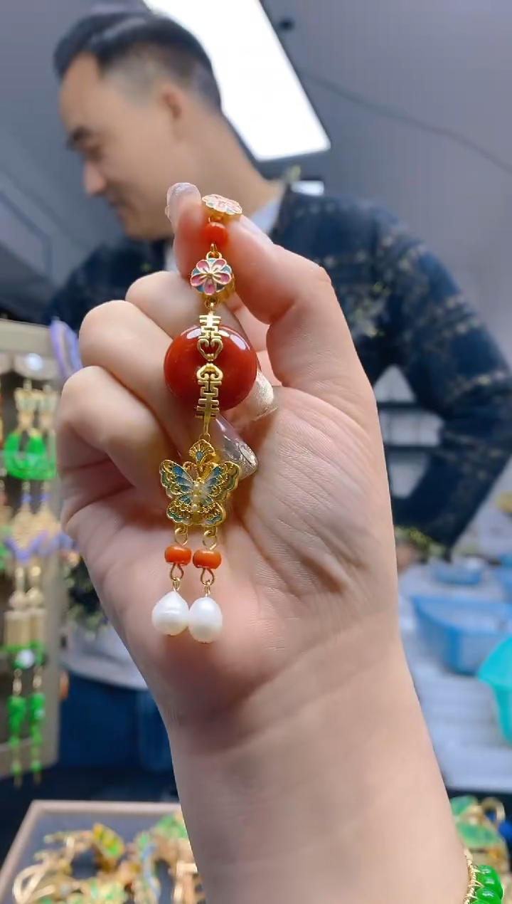 【闪购商品】翡翠耳饰合金220翡翠压襟