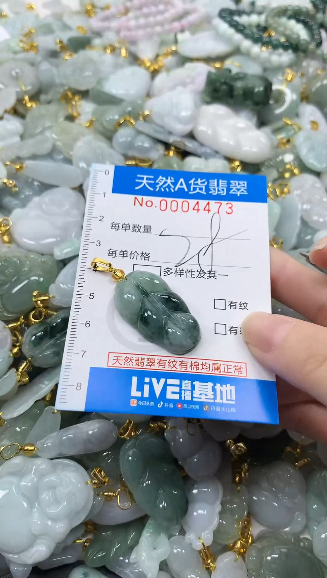 颈饰未镶嵌翡翠净货挂件-473