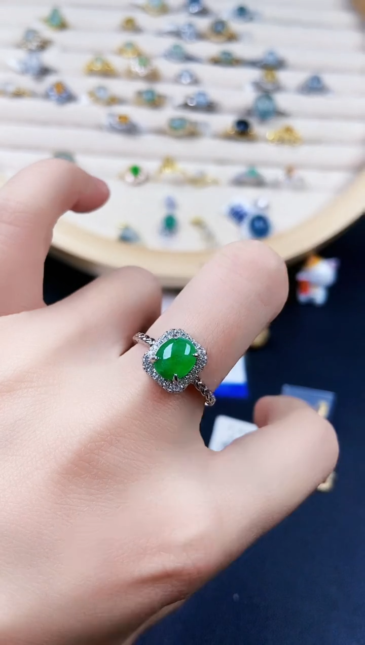 【闪购商品】翡翠戒指银S925镶嵌546464