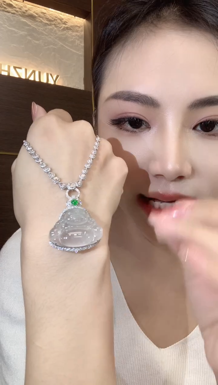 吊坠(不含链)18K金镶嵌翡翠C44