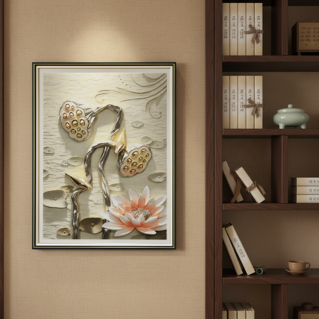 莲花出淤泥而不染客餐厅卧室装饰画