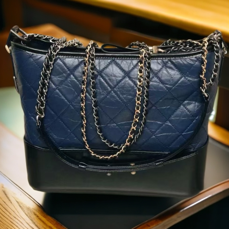 95新 Chanel/香奈儿 【文子姐专属】/D1163/中号拼色流浪包