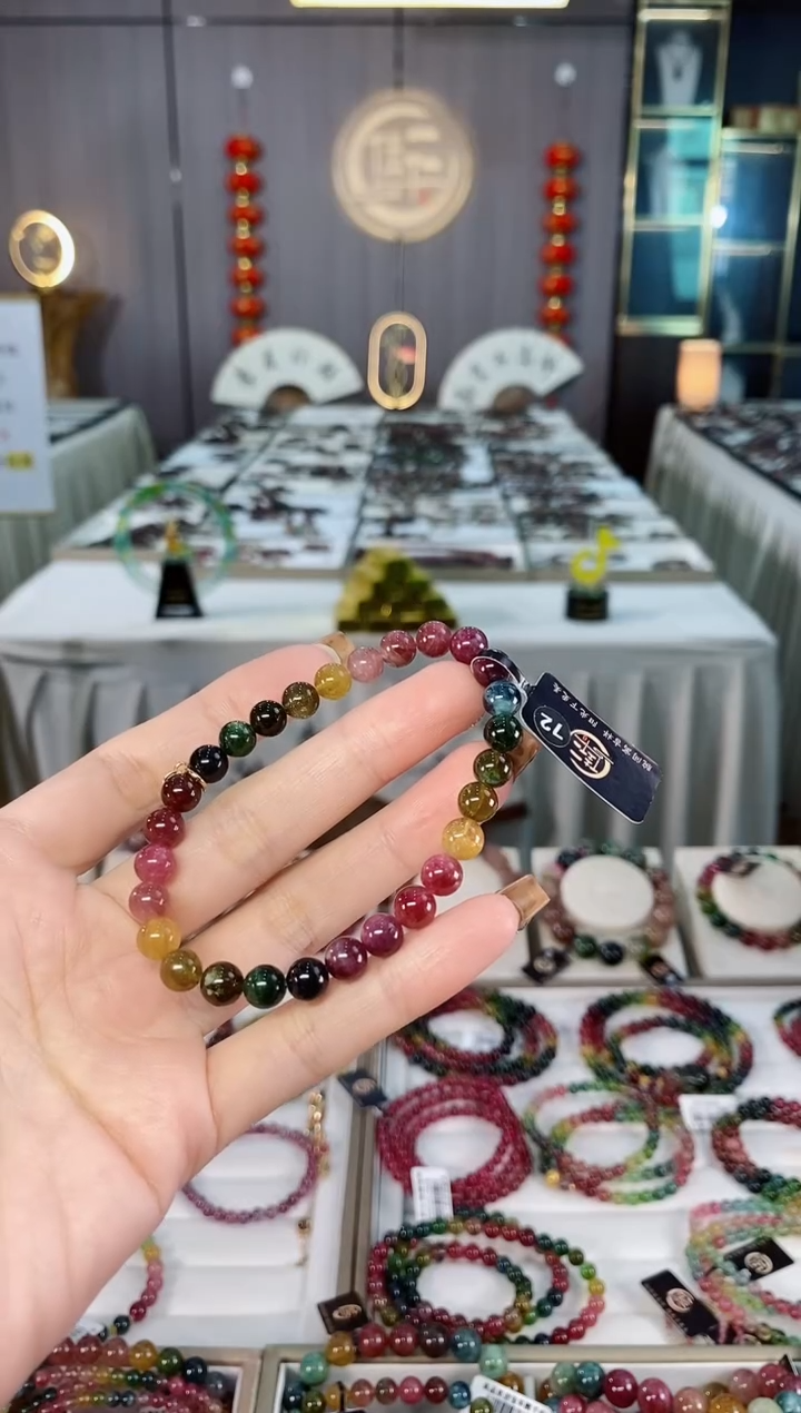 未镶嵌老矿碧玺单圈手串6mm+碧玺dan多样性发货一条