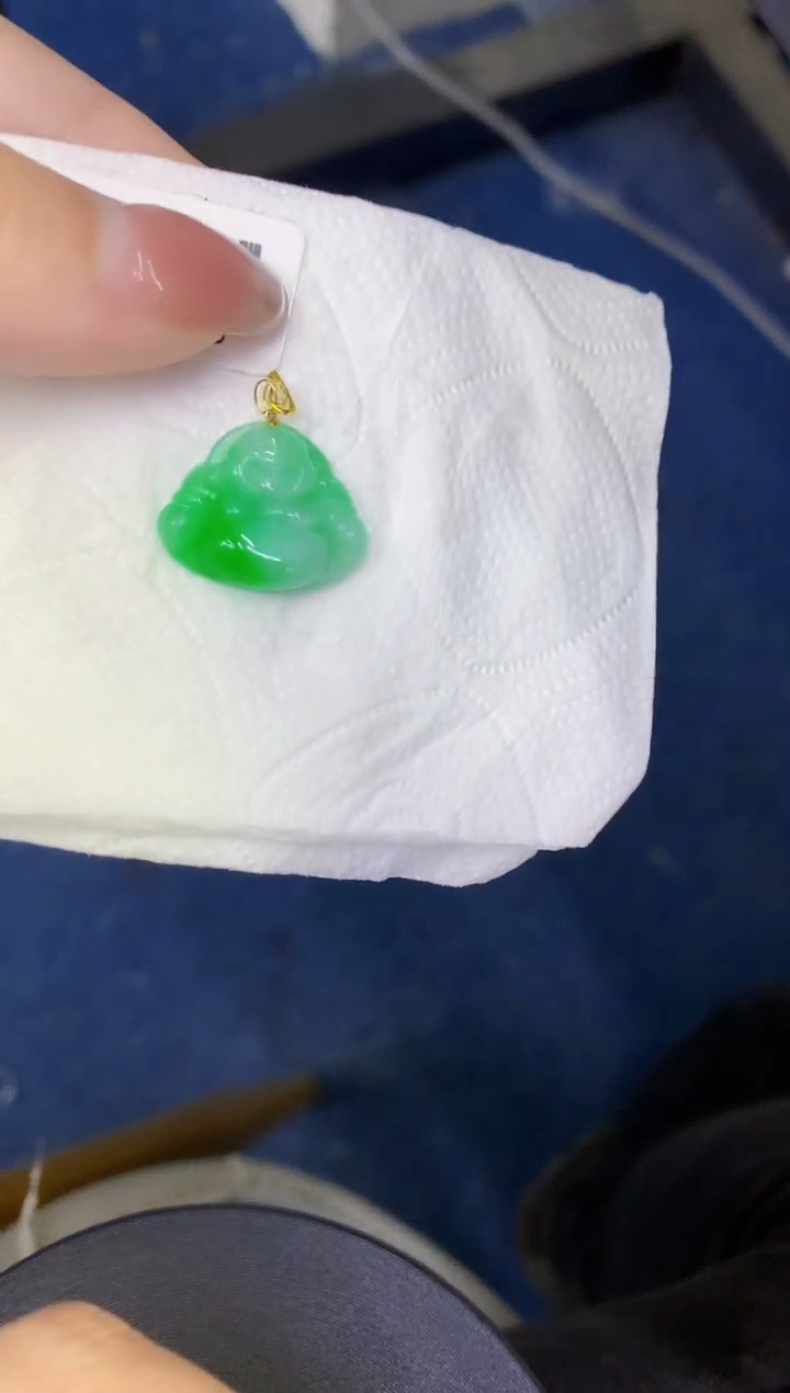 颈饰18K金镶嵌翡翠缅甸天然翡翠a货