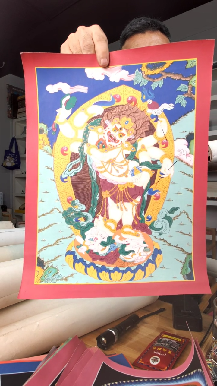 【闪购商品】装裱画白六臂-实物略有差异介意勿拍40X30