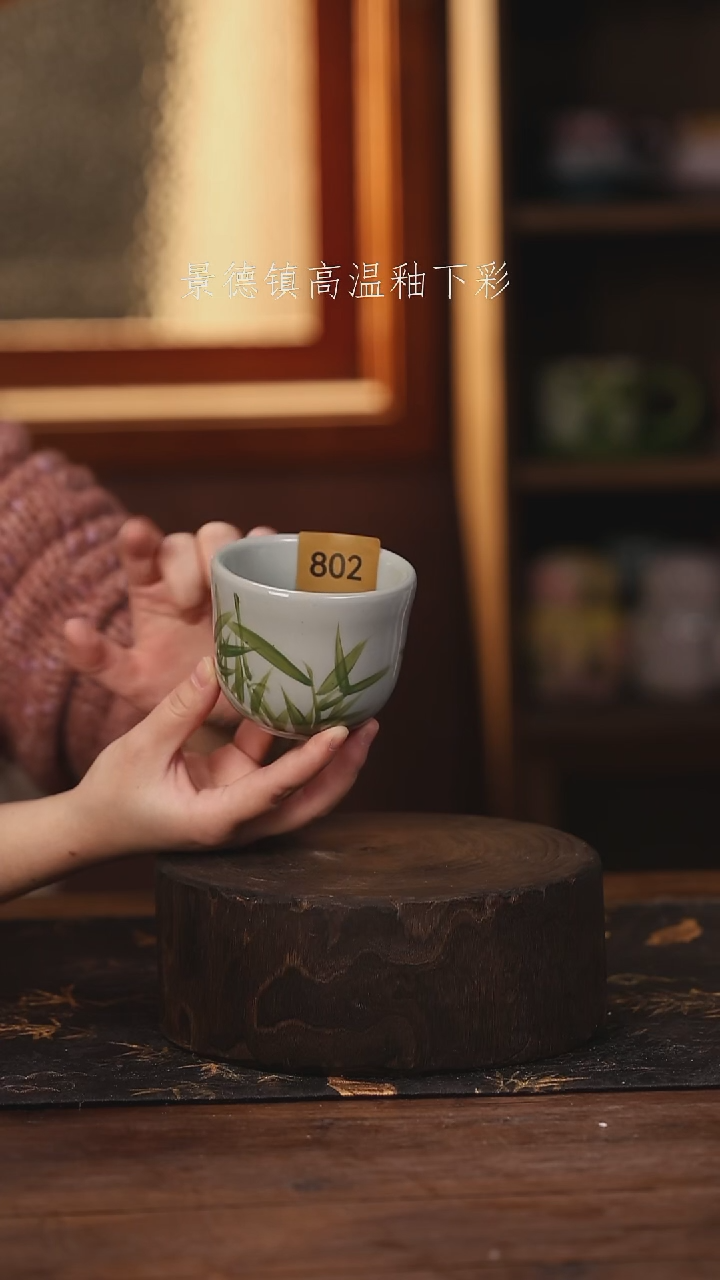 陶瓷景德镇高温釉下手绘陶瓷@L802@