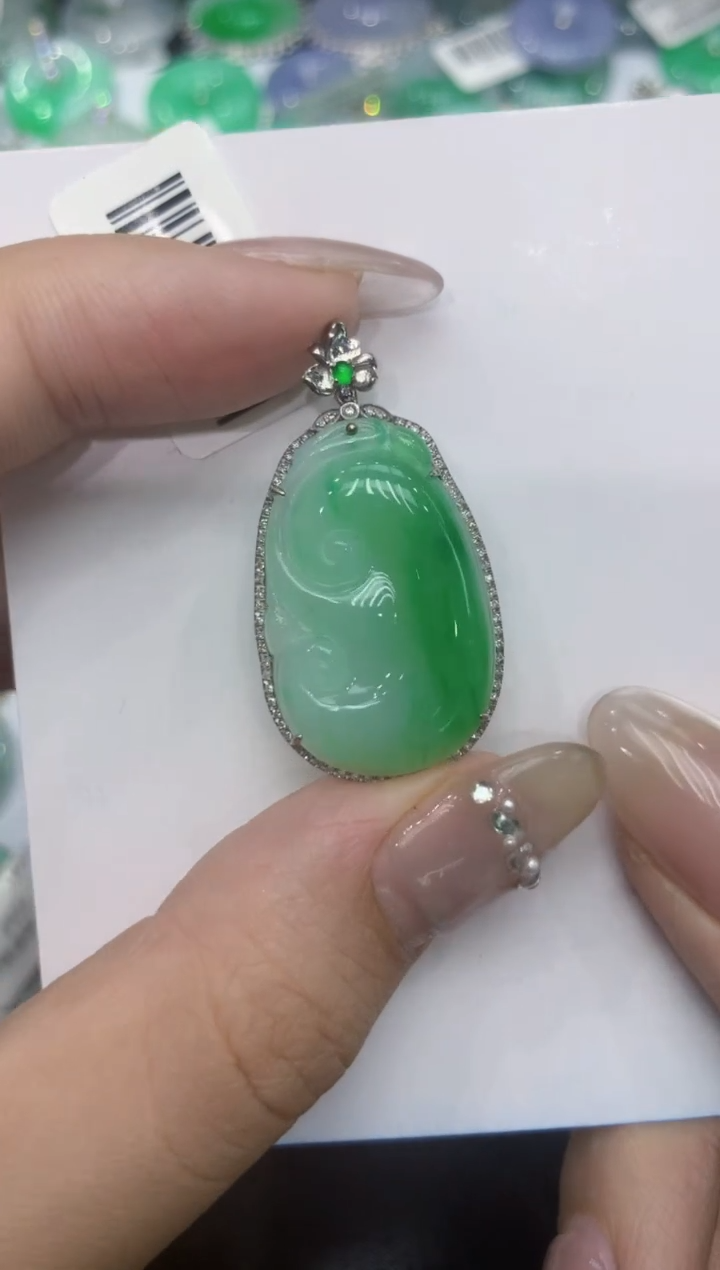 【闪购商品】翡翠颈饰18K金镶嵌222222222