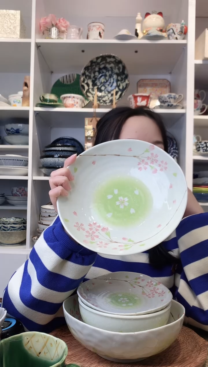 陶瓷【到手两支】花庵樱花树大深盘21cm