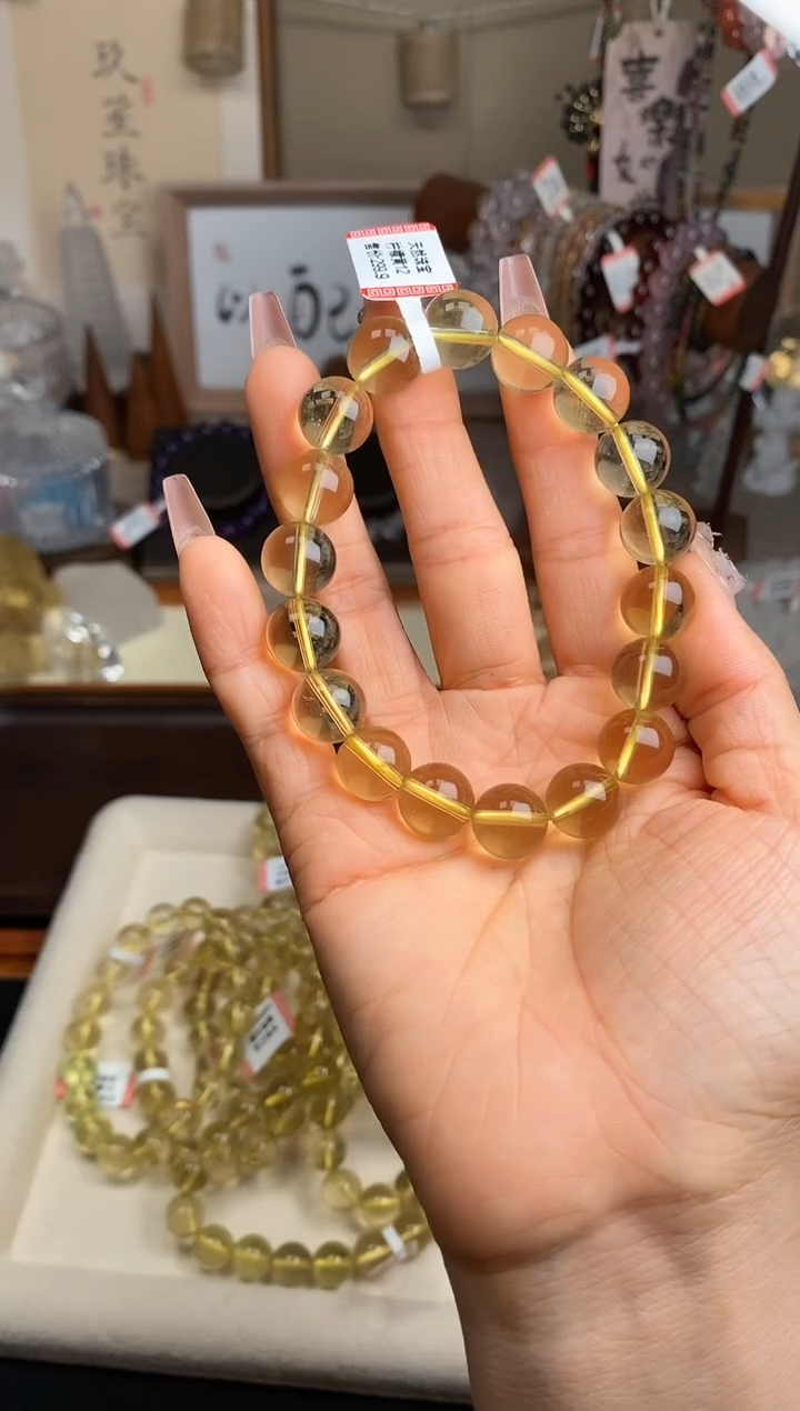 【闪购商品】水晶手链未镶嵌12m柠檬黄水晶