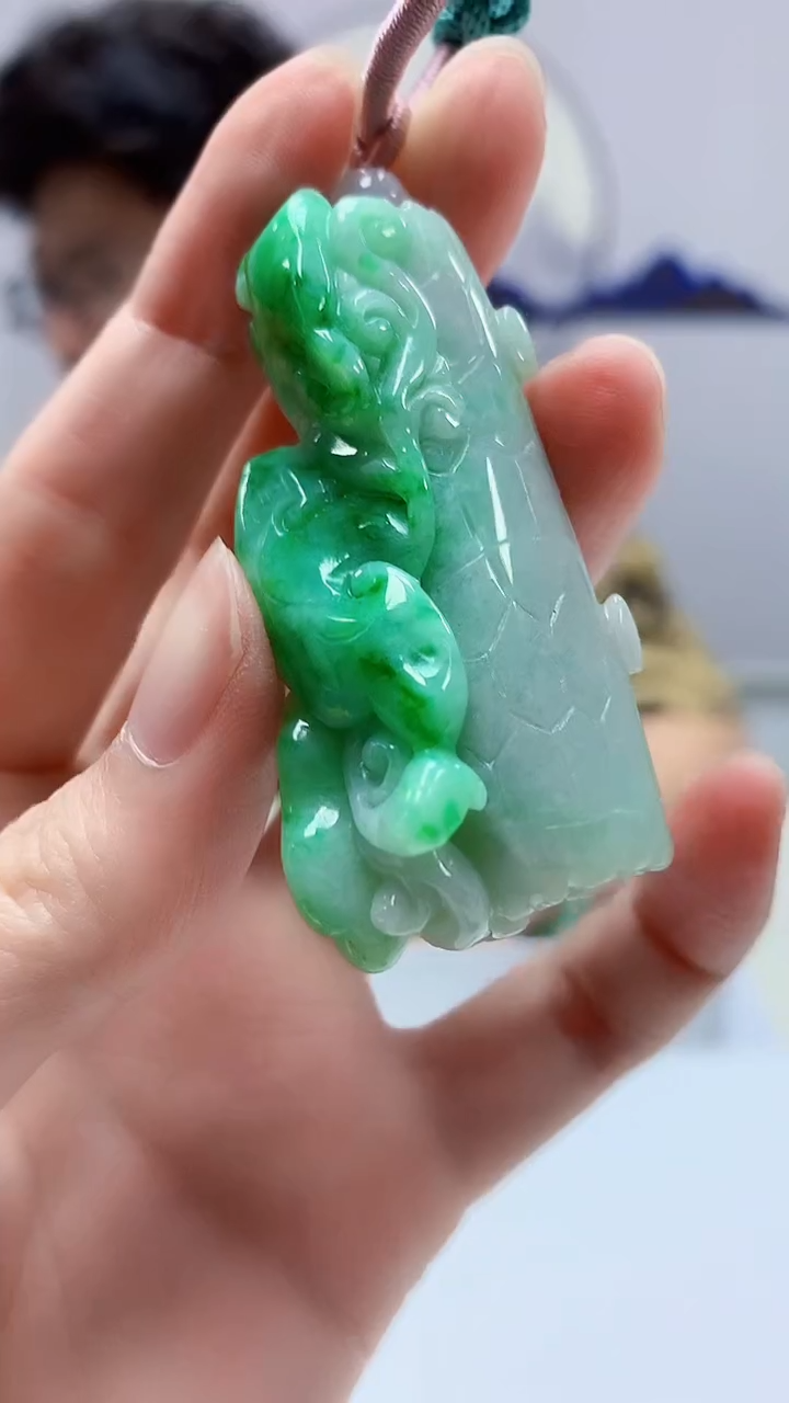 【闪购商品】定制翡翠未镶嵌4688zm-毛货挂件95