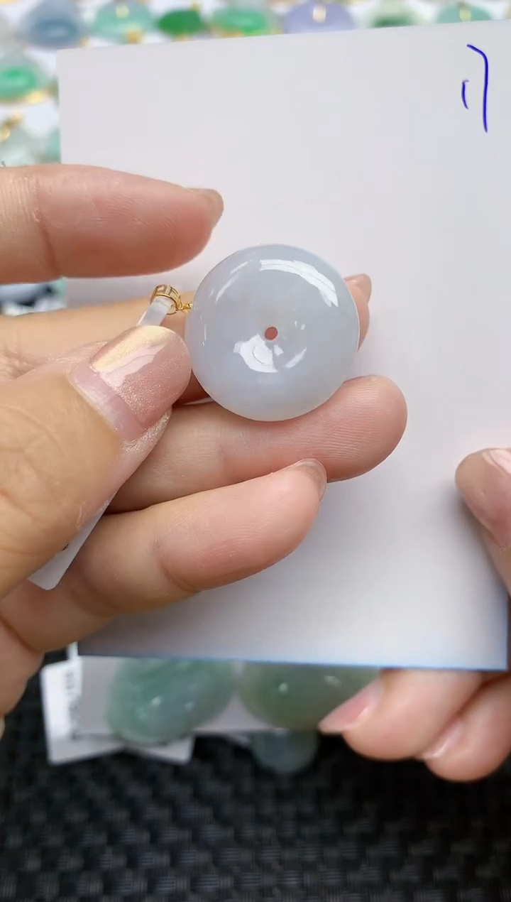 【闪购商品】翡翠颈饰18K金镶嵌天然A货翡翠 17