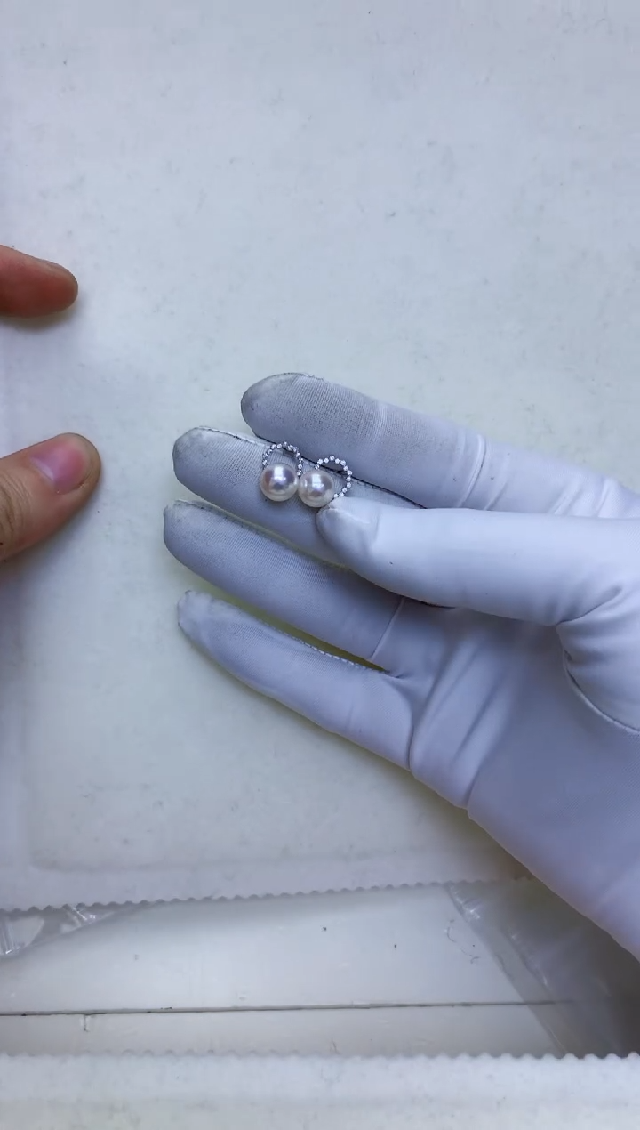 【闪购商品】海水珍珠饰品18K金镶嵌7-8设计款耳钉