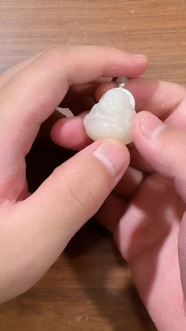 【闪购商品】和田玉吊坠未镶嵌0929淡藕粉佛公（28）