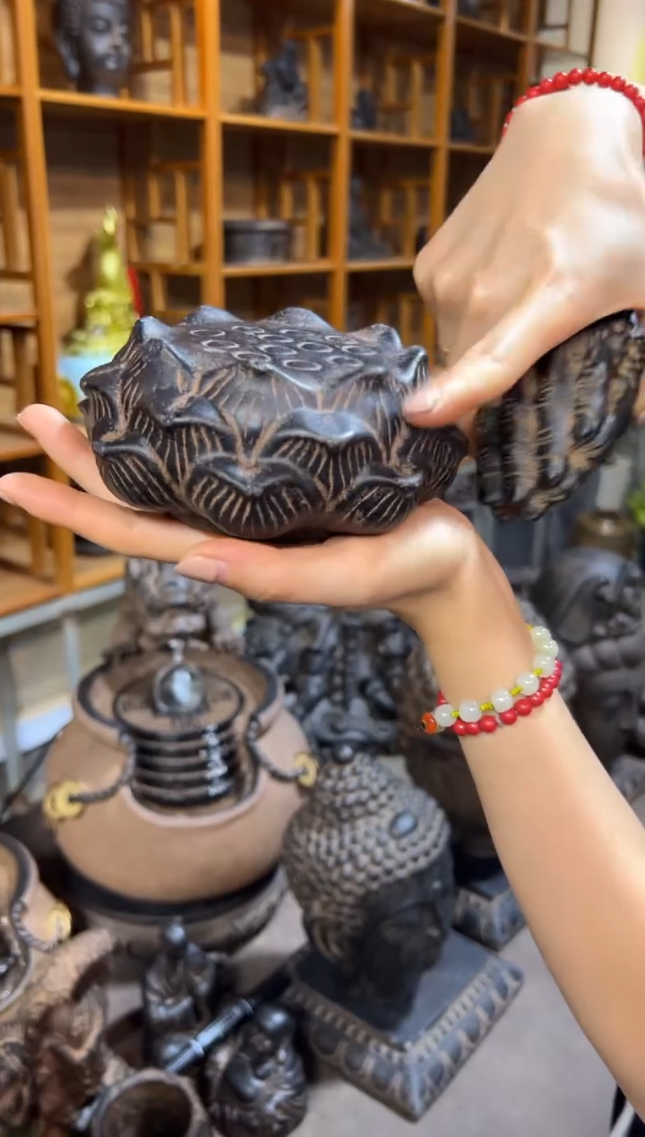 陶土莲蓬实心底座