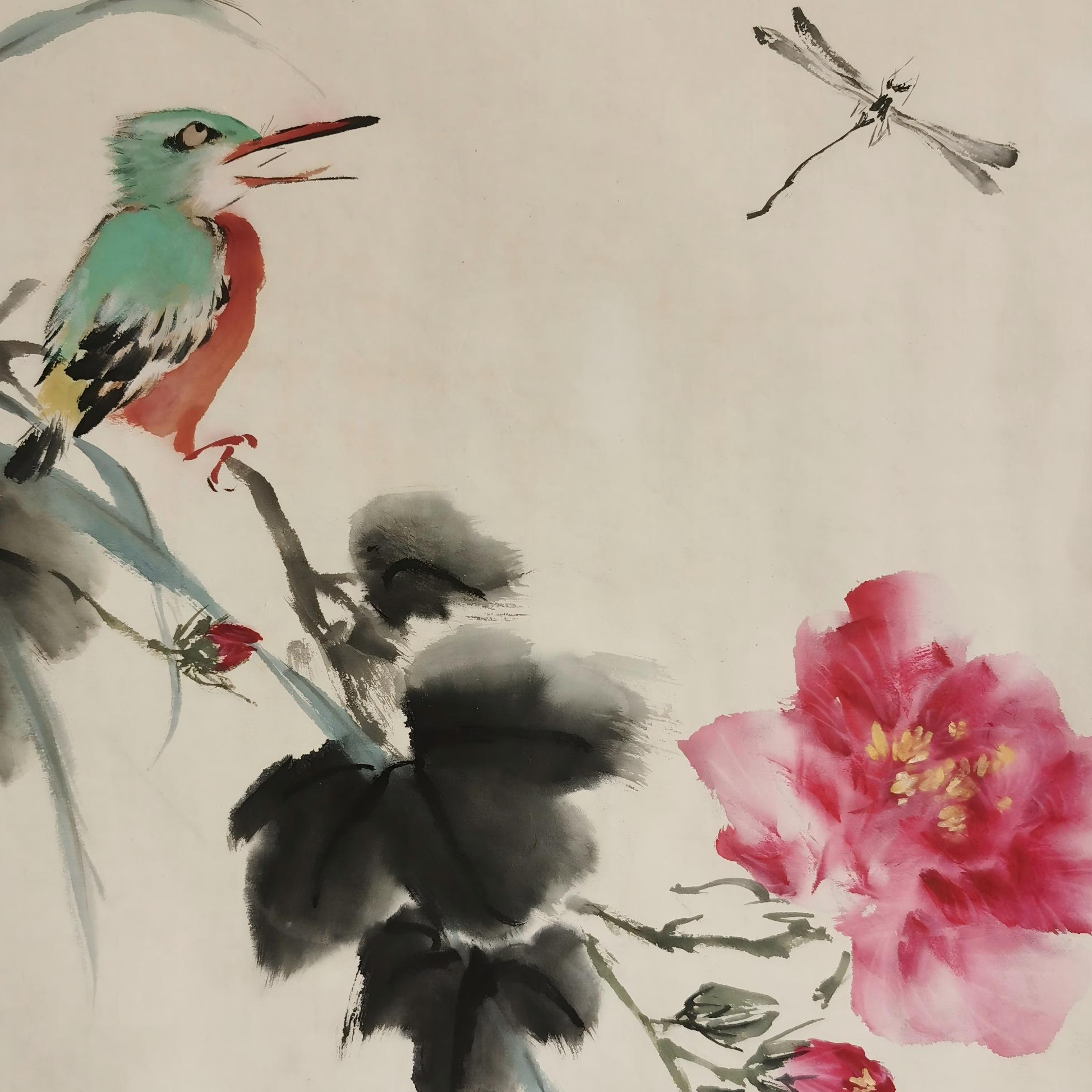 【辽拍美术】花鸟  V250709-2-242  （1.1平尺）纸本镜片  yy27w