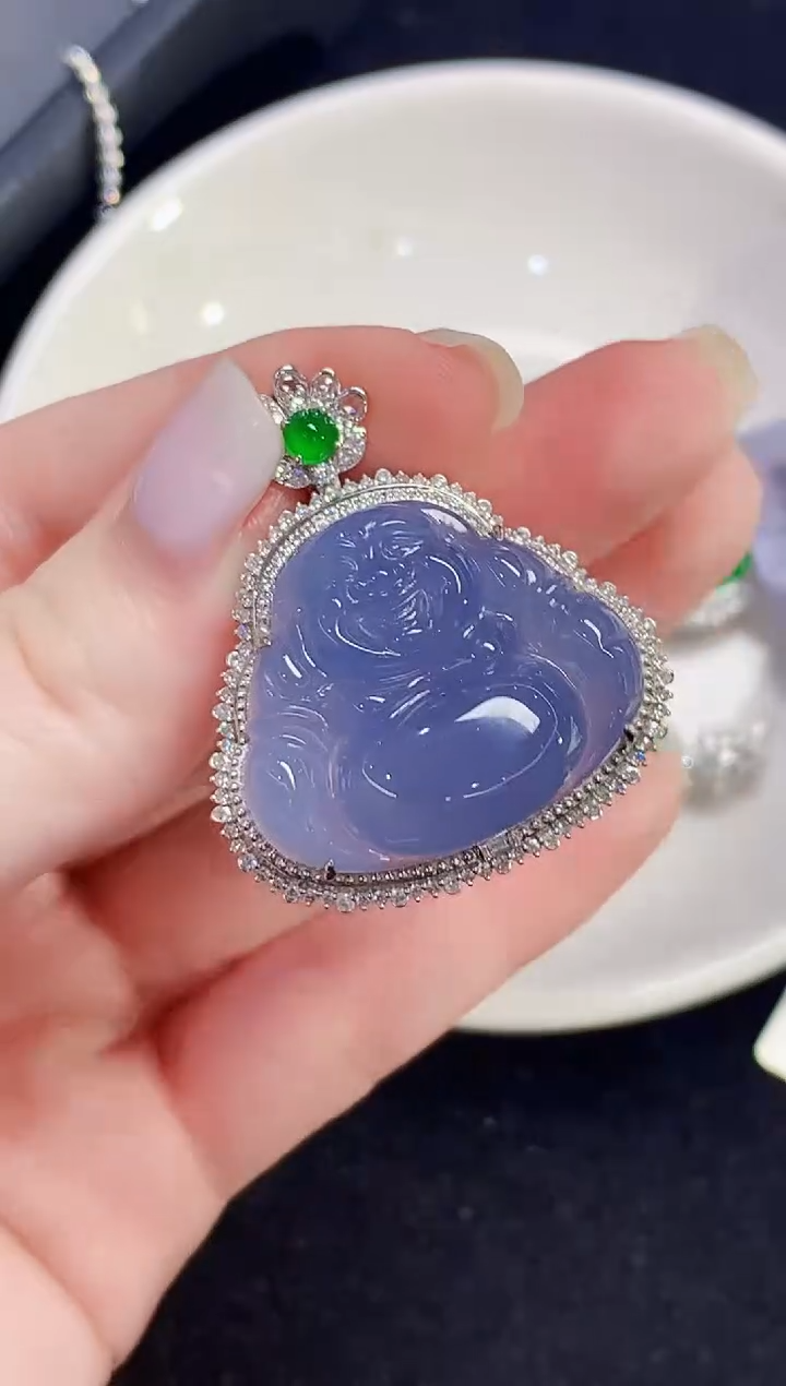 吊坠(不含链)18K金镶嵌翡翠CY