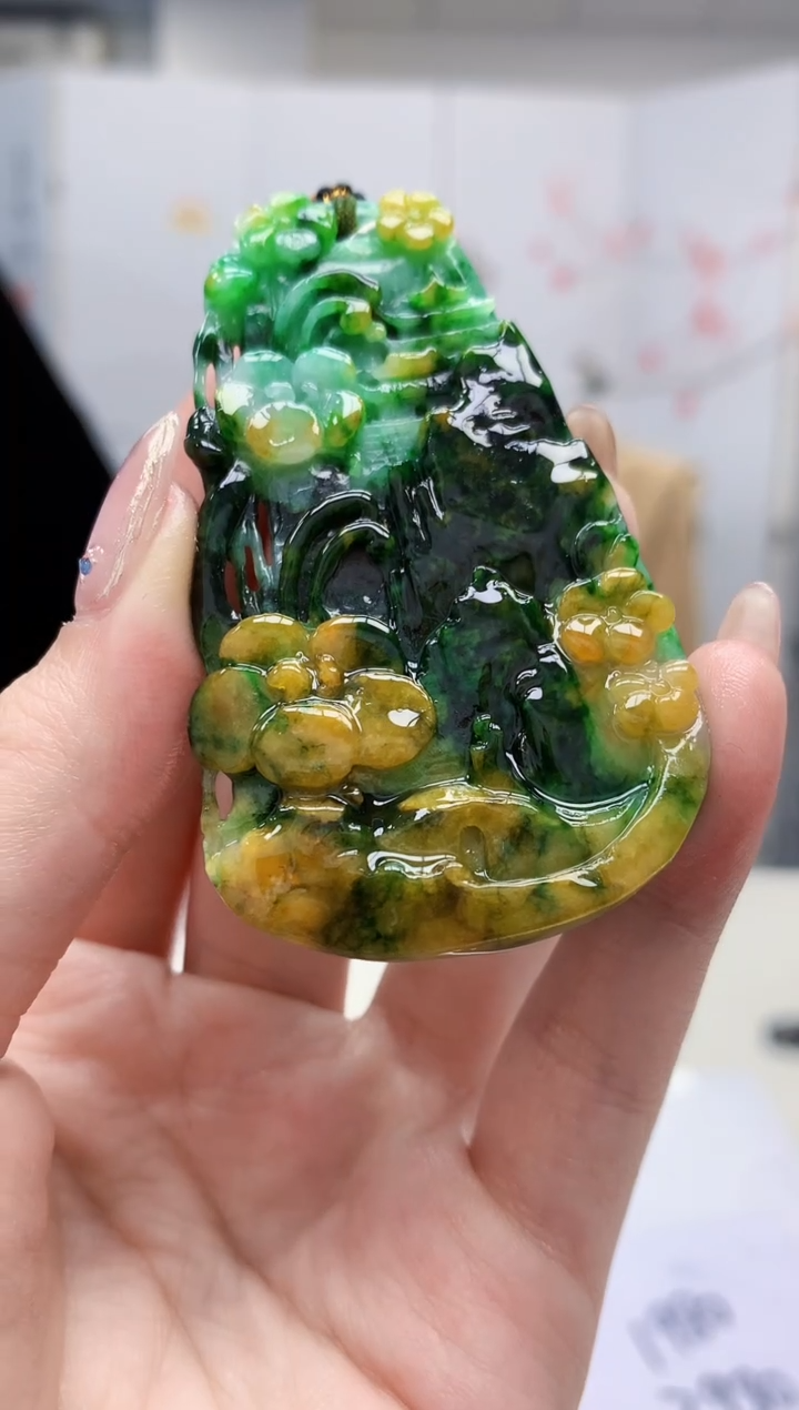 【闪购商品】定制翡翠未镶嵌4829jw-毛货挂件92