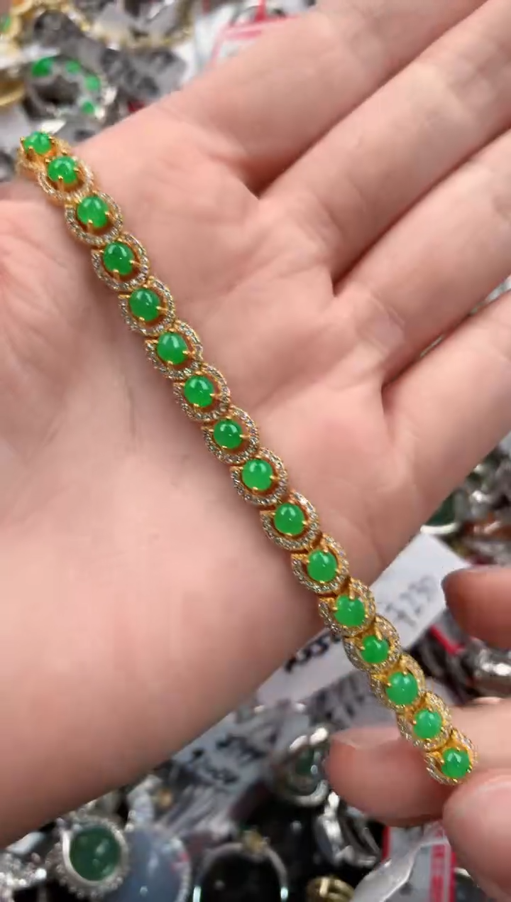 银S925镶嵌戒指翡翠333----7