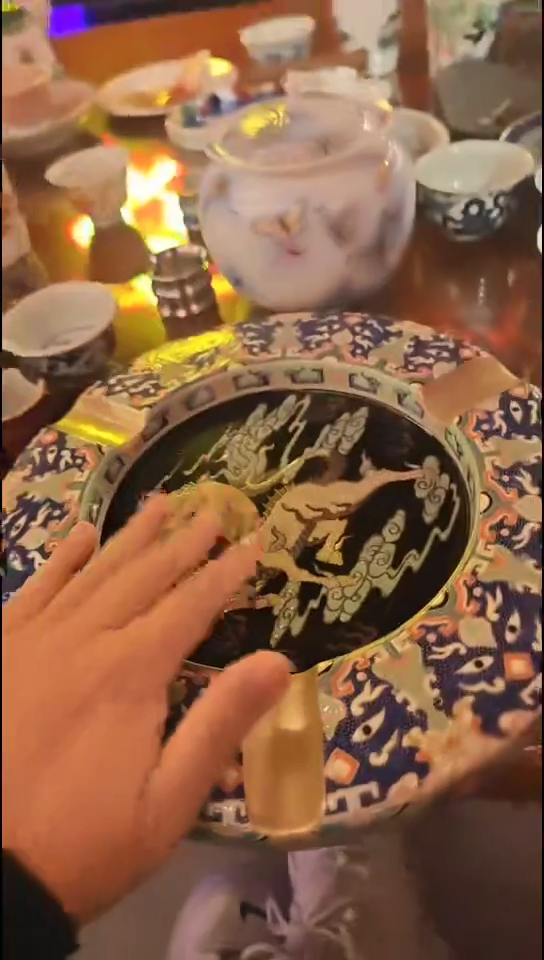 陶J*空珐琅彩茄缸无包装不退换6