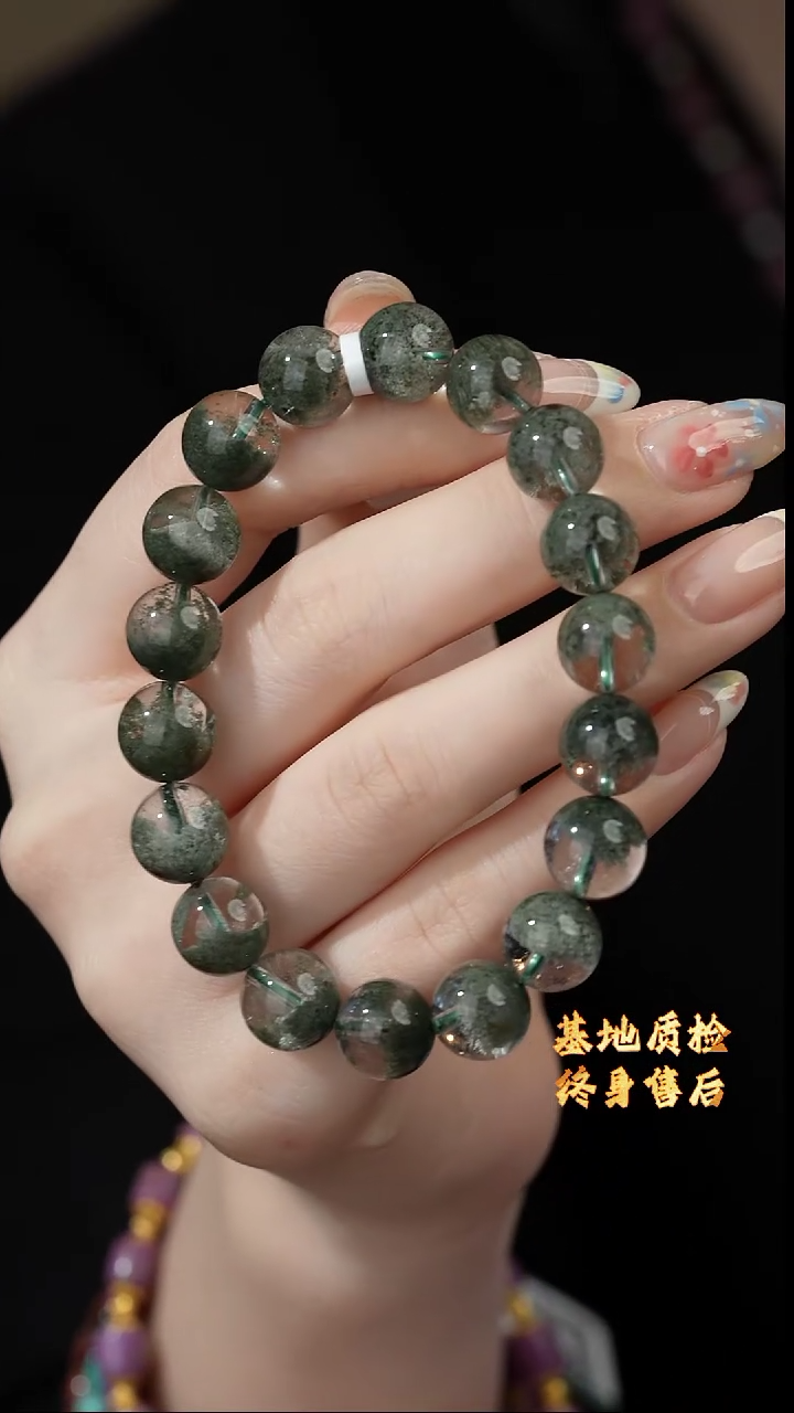 【闪购商品】水晶单圈未镶嵌K62（多样性发一件）绿幽灵10mm+