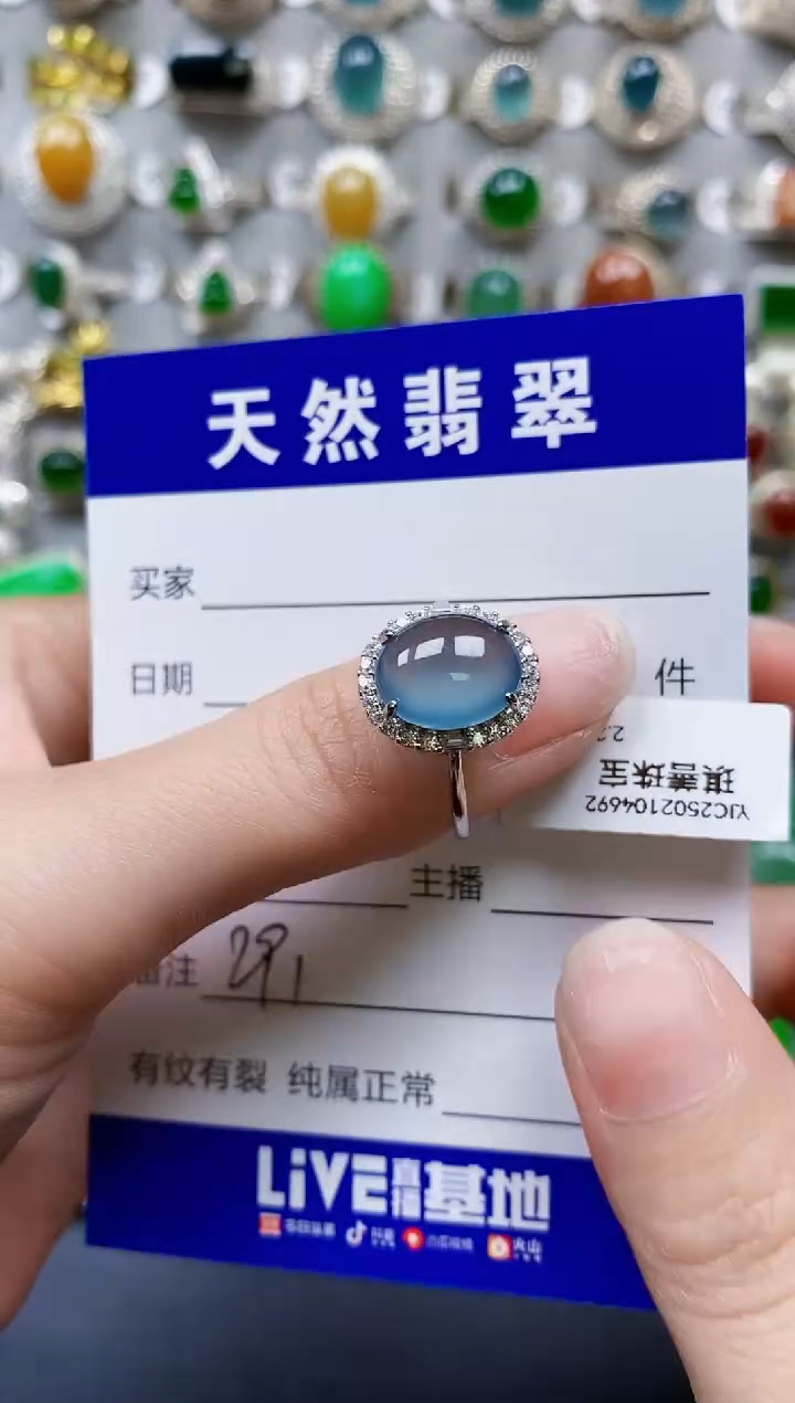 【闪购商品】翡翠银S925镶嵌戒指0291