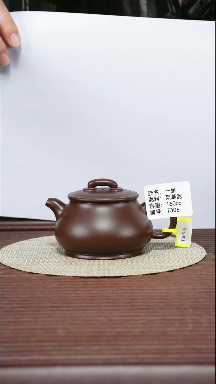茶壶紫砂T306 某革泥 一品 160cc
