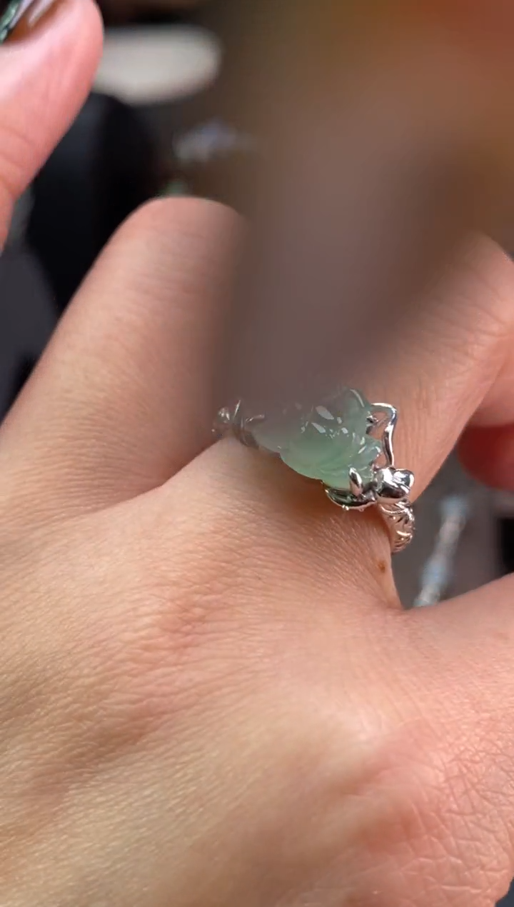 颈饰银S925镶嵌翡翠净货19288