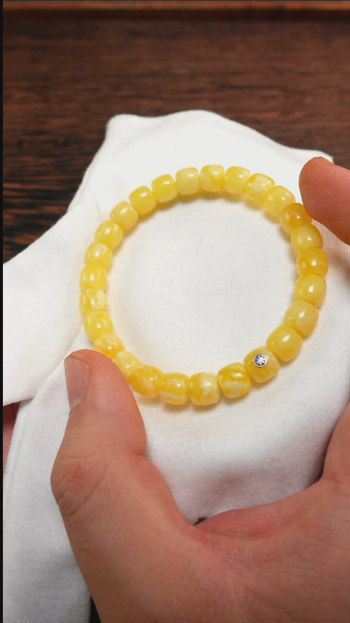 【闪购商品】蜜蜡手链未镶嵌2478/8mm蓝手串