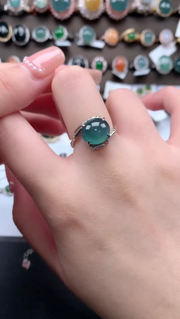 【闪购商品】翡翠戒指银S925镶嵌51241