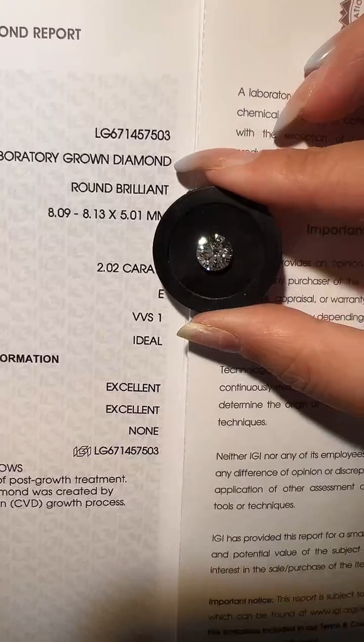 【闪购商品】实验室培育钻石裸石未镶嵌LG7503 2.02