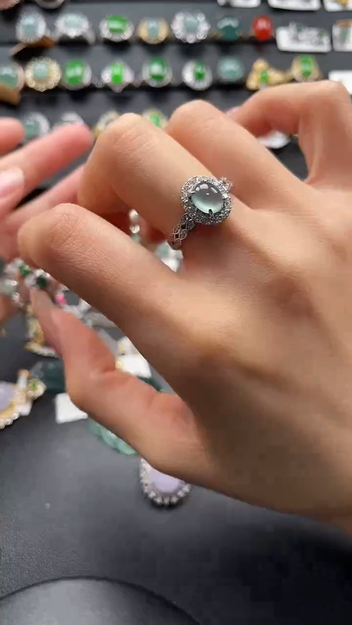 【闪购商品】翡翠戒指银S925镶嵌654365