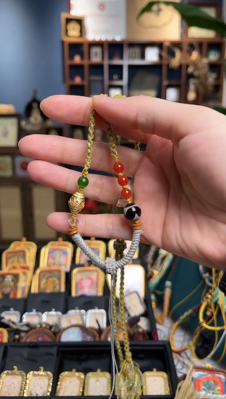 吊坠手编绳子腰珠