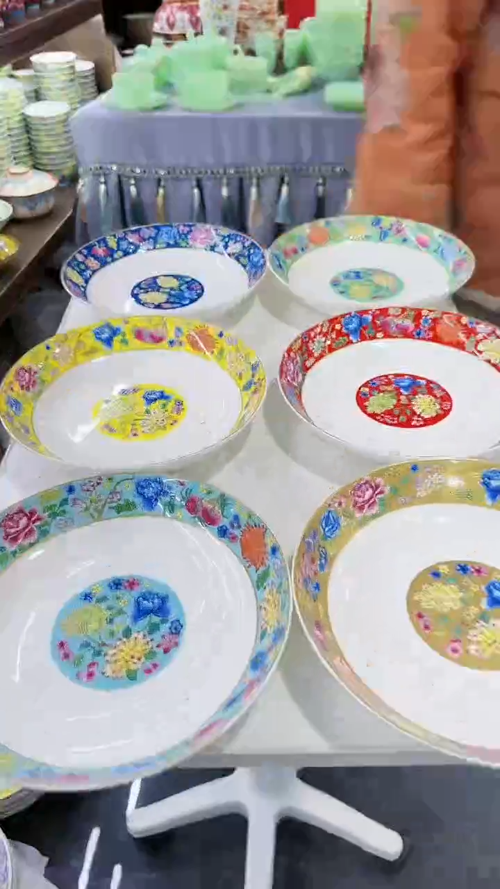 【闪购商品】瓷片8英寸圆深盘10个景德镇陶瓷