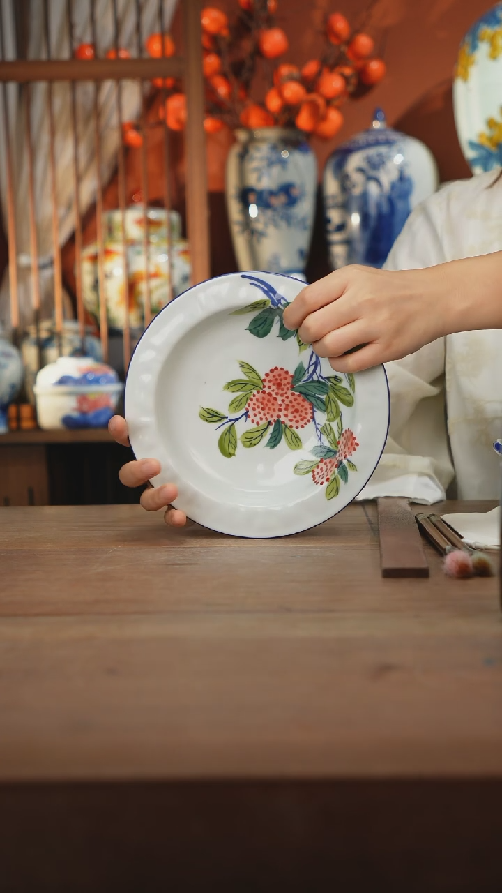 瓷片景德镇设计师釉下手绘陶瓷餐具