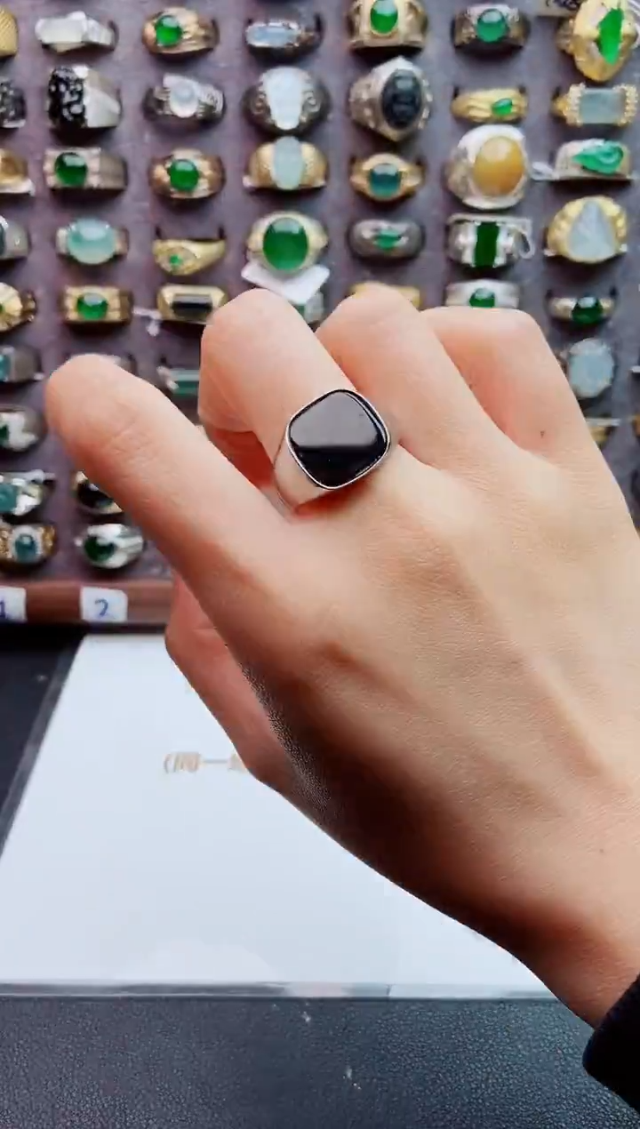 未镶嵌戒指翡翠天然翡翠男戒