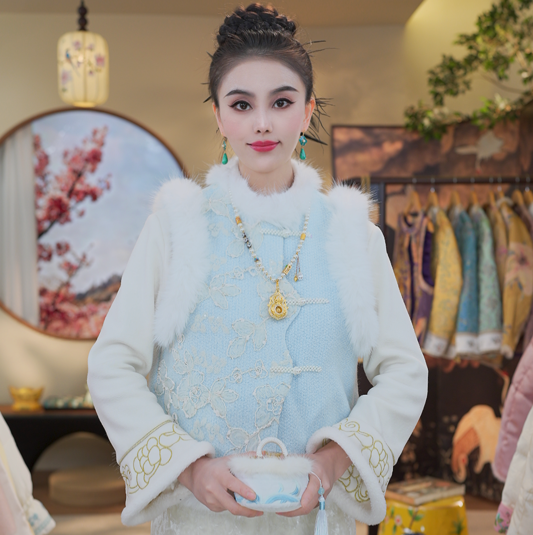 《甄嬛小主-马甲》1101显气质2025秋冬新款重工复古马甲背心