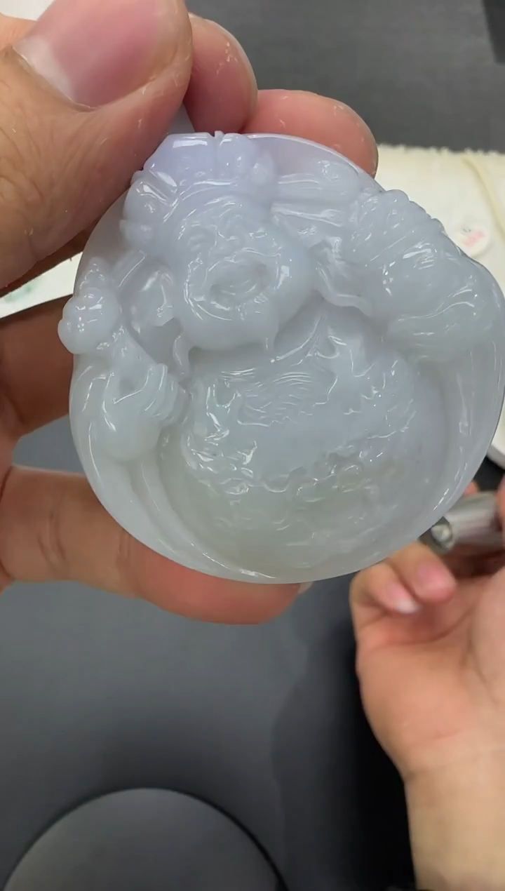 颈饰未镶嵌翡翠天然翡翠A货孤品一件 