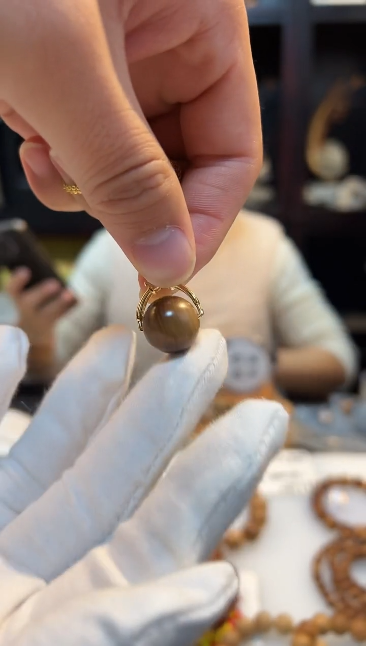 崖柏15雷击镀金链圆珠一个太行