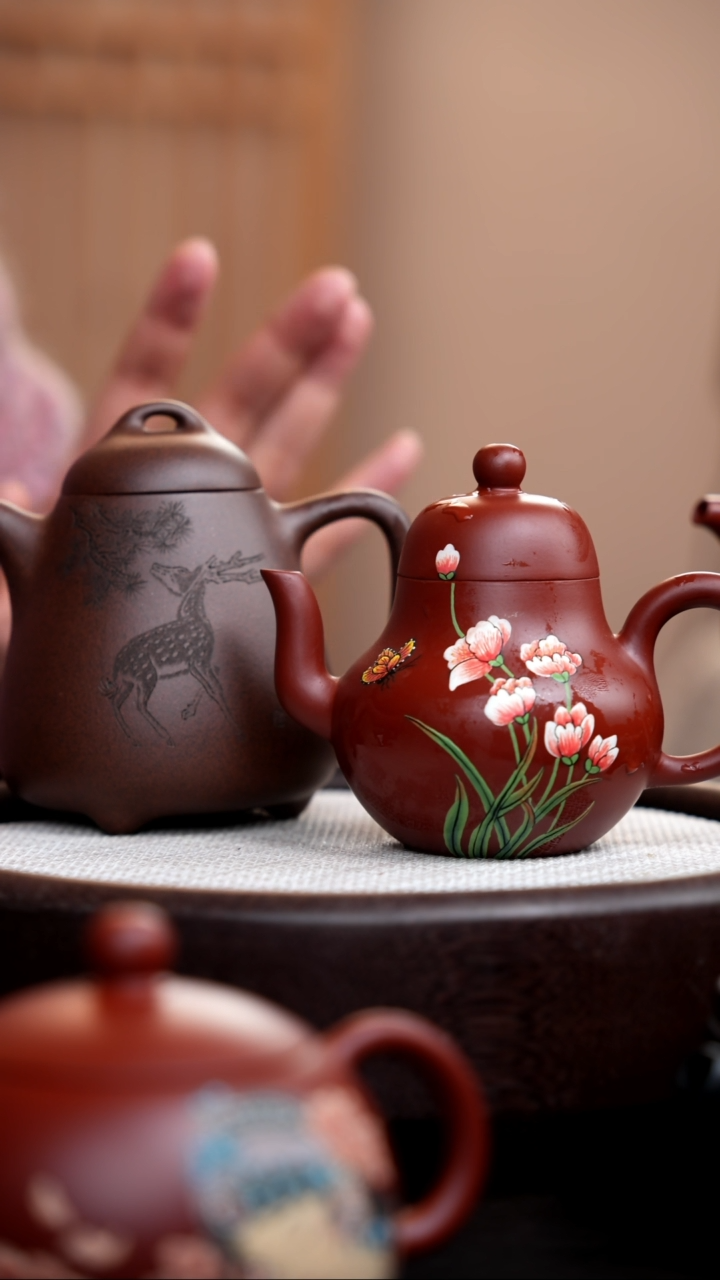 【闪购商品】紫砂茶壶2把/89紫泥三足秦权+朱泥思婷018