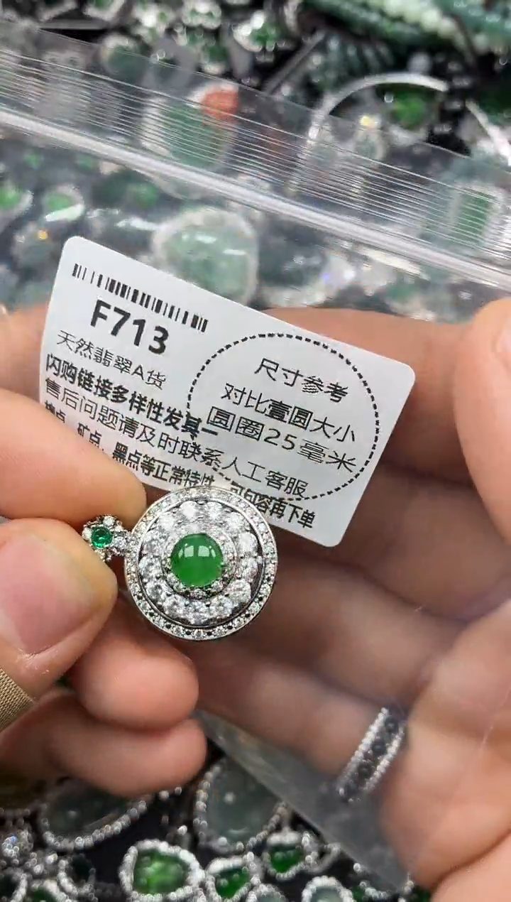 颈饰未镶嵌翡翠F713吊坠