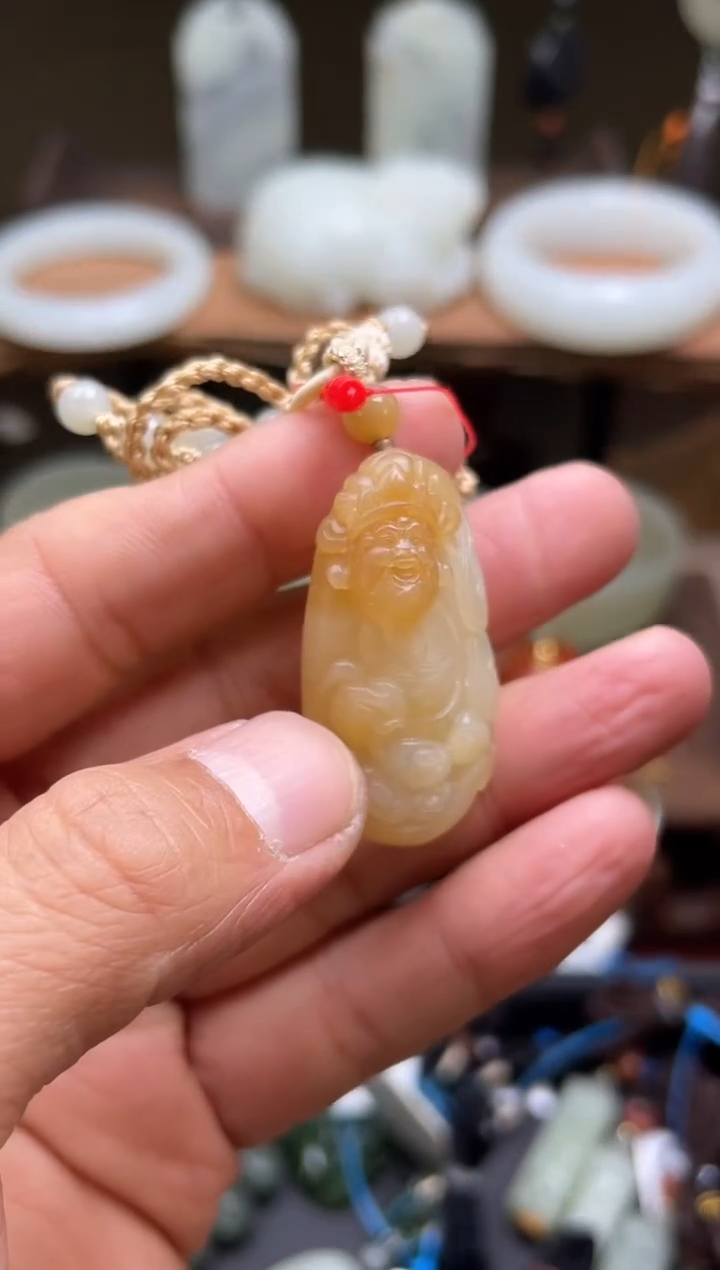 【闪购商品】和田玉吊坠未镶嵌且末金山糖财神9006764