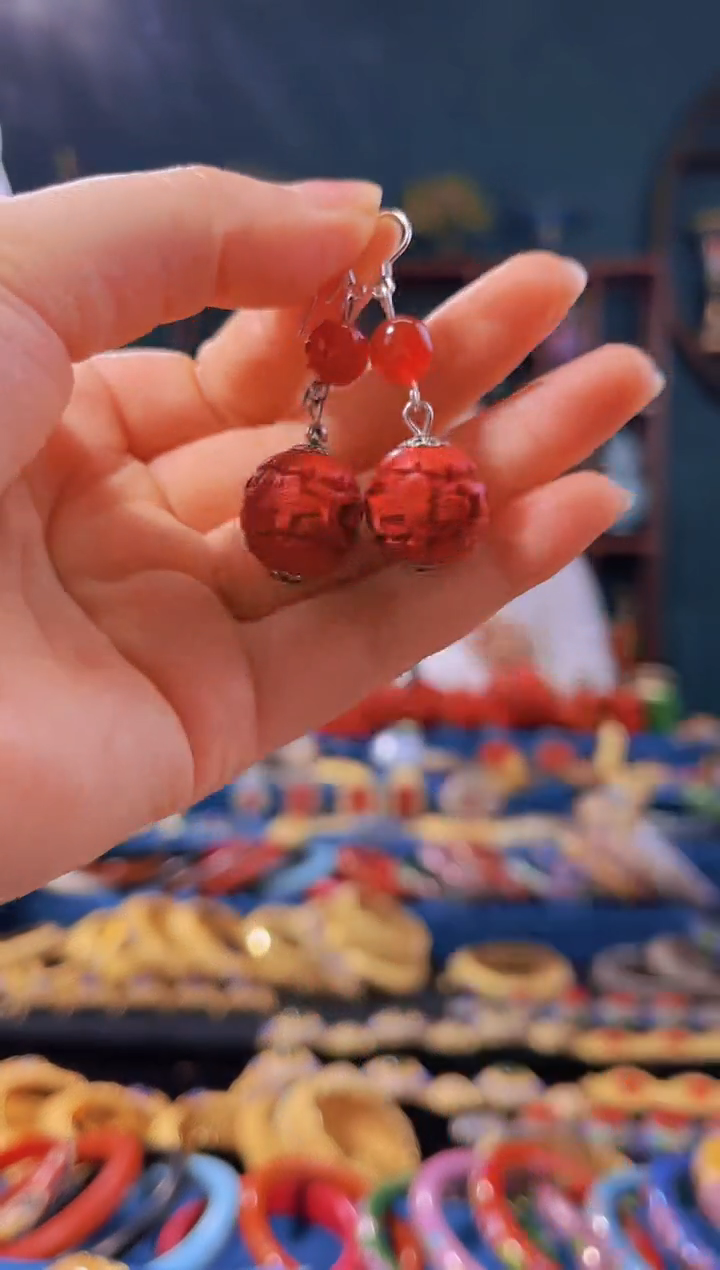 【闪购商品】非遗绝技 雕漆花卉耳环