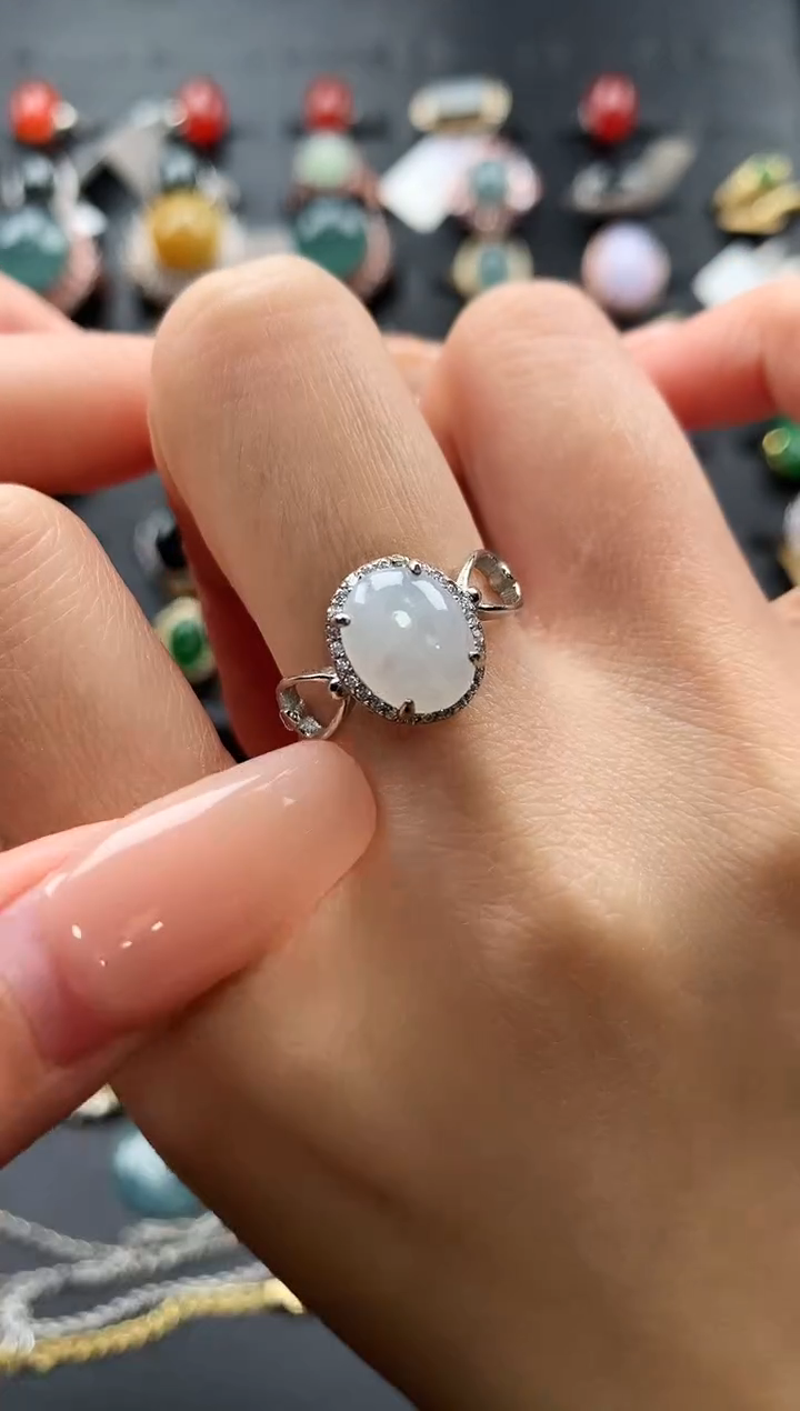【闪购商品】翡翠戒指银S925镶嵌686585685