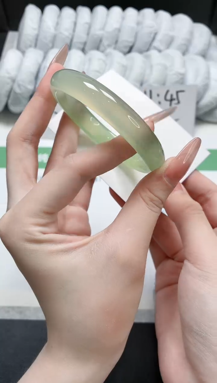 石英质玉手镯未镶嵌111-58.8薄荷